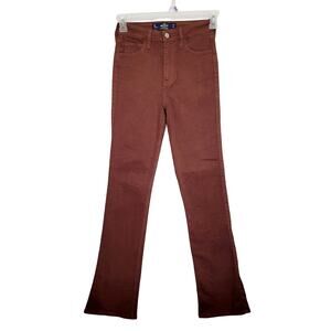 Hollister Brown Bootcut Jeans Size 25/32 Ultra High Rise Western Cowgirl Retro